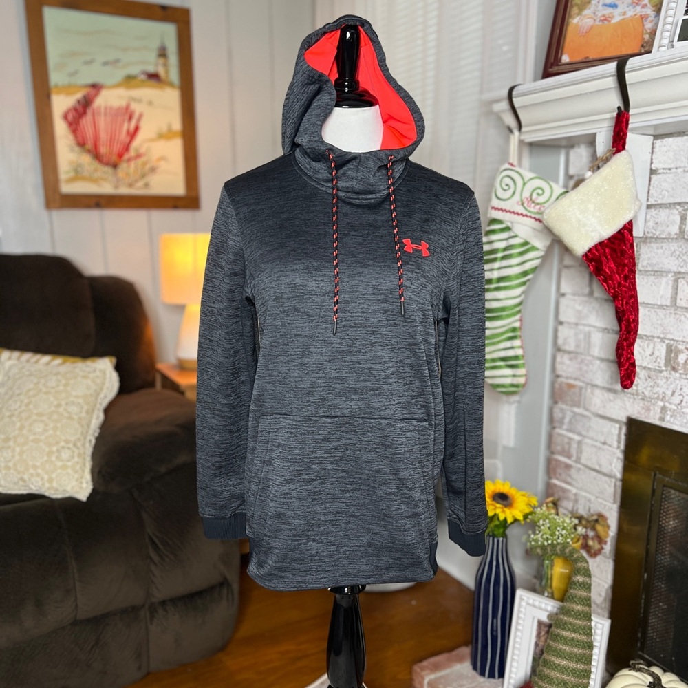 Under Armour Charcoal hoodie with Red Interior Loose